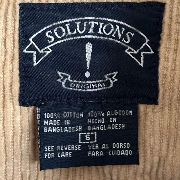 Vintage Solutions! Original Denim Jean Vest Corduroy Collar, Sz Small - Picture 9 of 16